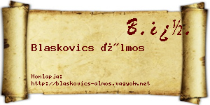 Blaskovics Álmos névjegykártya